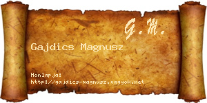 Gajdics Magnusz névjegykártya